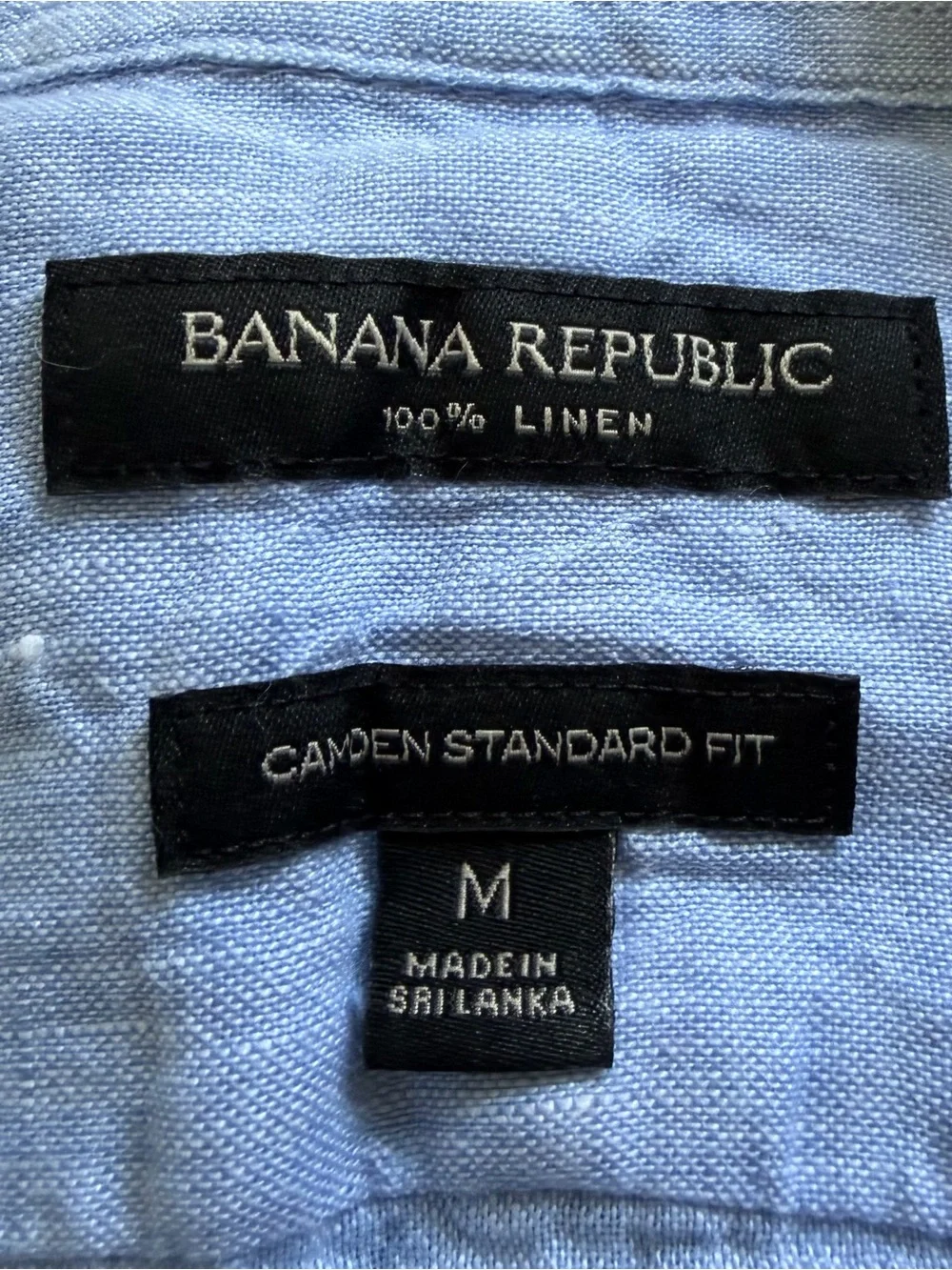 Banana Republic Mens Camden Linen Button Up Shirt Size Medium Blue Summer Casual